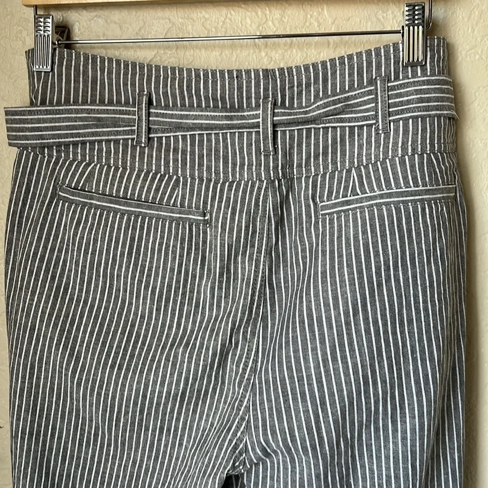 Sundance grey striped linen blend pants